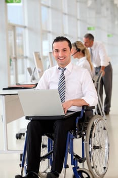 Office worker in wheelchair