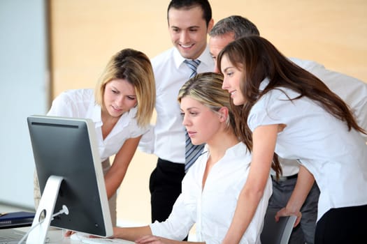 Group of business people in work meeting
