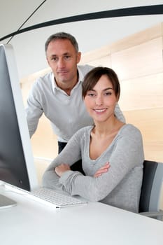 Businesss people working in the office on computer
