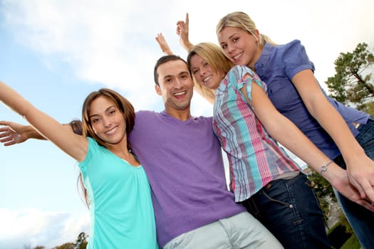 Happy group of friends