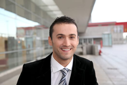 Young businessman on business travel
