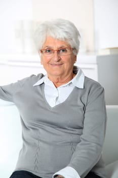 Closeup of smiling elderly woman