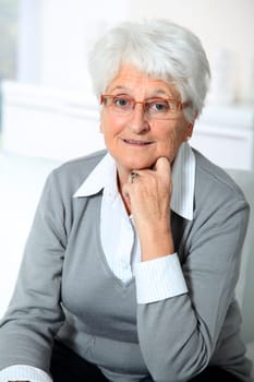 Closeup of smiling elderly woman