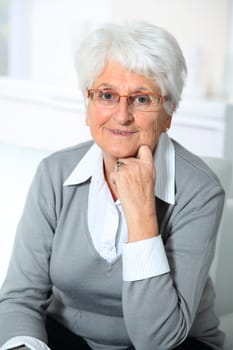 Closeup of smiling elderly woman