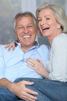 Closeup of happy senior couple
