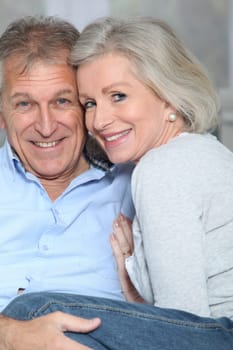 Closeup of happy senior couple