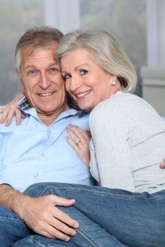 Closeup of happy senior couple