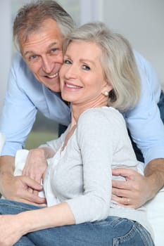 Closeup of happy senior couple