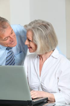 Business partners working on the office