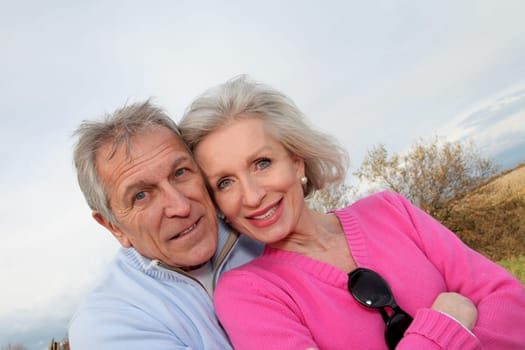 Closeup of happy senior couple