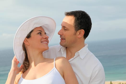 Portrait of young married couple