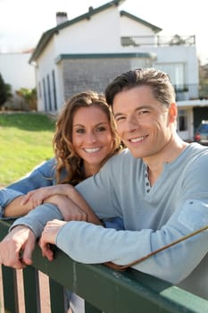 Portrait of happy new property owners