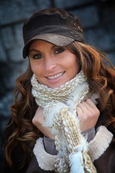 Portrait of beautiful woman with baseball cap