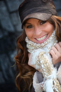 Portrait of beautiful woman with baseball cap
