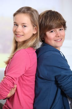 Portrait of brother and sister