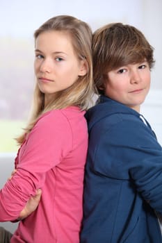 Portrait of brother and sister