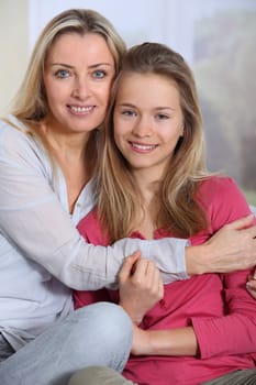 Portrait of mother and daughter