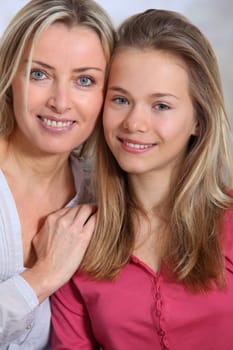 Portrait of mother and daughter