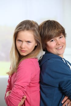 Portrait of brother and sister