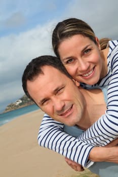 Happy couple at the beach