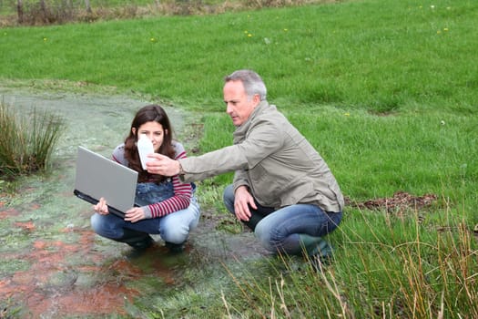 Teenagers in environmental professional training