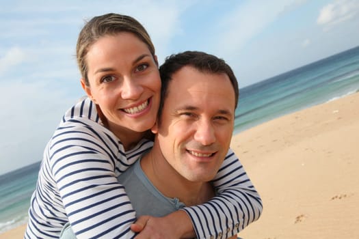 Happy couple at the beach