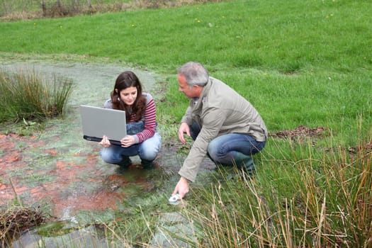 Teenagers in environmental professional training