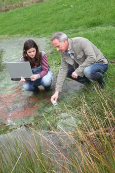 Teenagers in environmental professional training
