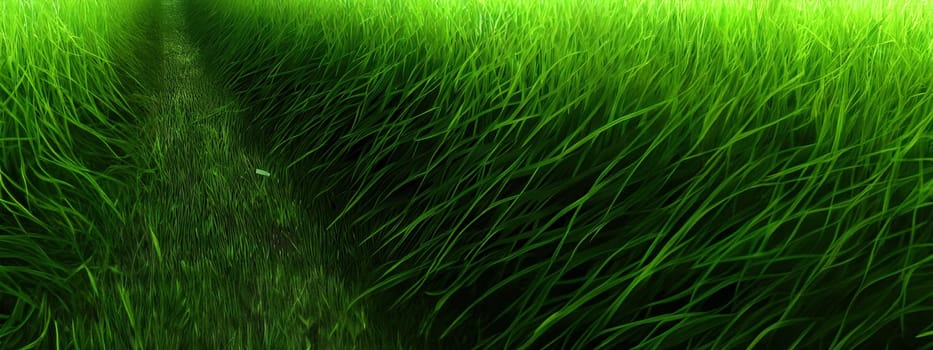 Green field, tree and blue sky.Great as a background,web banner. Generative AI