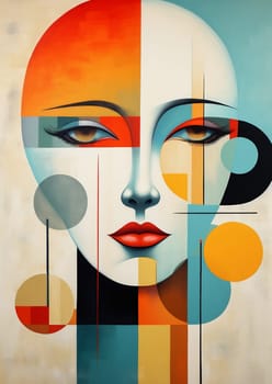 Woman background fashion abstract paint face decorative style portrait art hair person model design female illustration beauty lady young