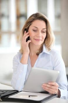 Office worker talking on the phone