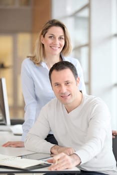Portrait of smiling office workers