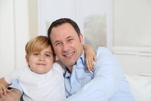 Portrait of father and son