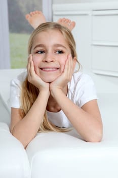 Portrait of 10-year-old blond girl