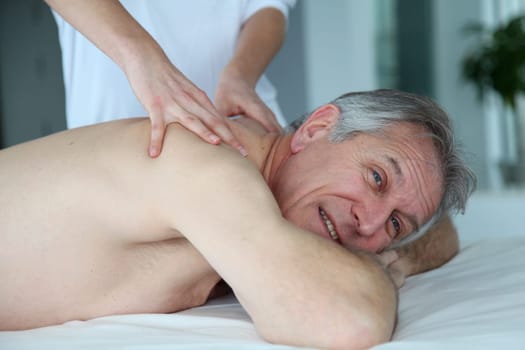 Senior man having a massage