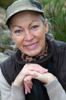 Portrait of senior woman on a rambling day
