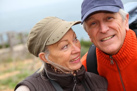 Portrait of senior couple on hiking day