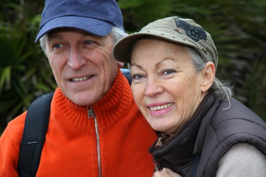 Portrait of senior couple on hiking day