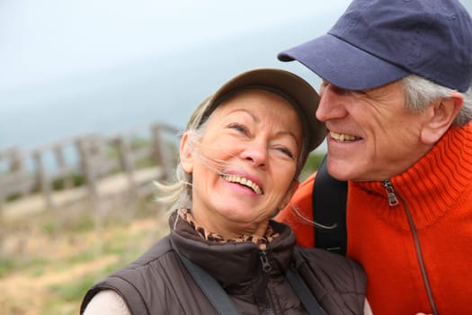 Portrait of senior couple on hiking day