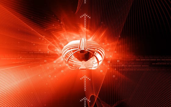Digital illustration of rib cage in colour background
