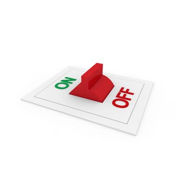 3d switch on off green red power button