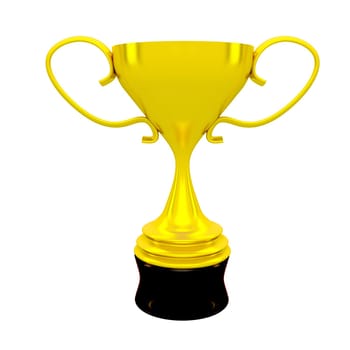 Golden trophy cup isolated on white background