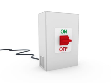 3d switch button green red on off power