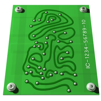 Electronic circuit board with connections in the form of a fingerprint