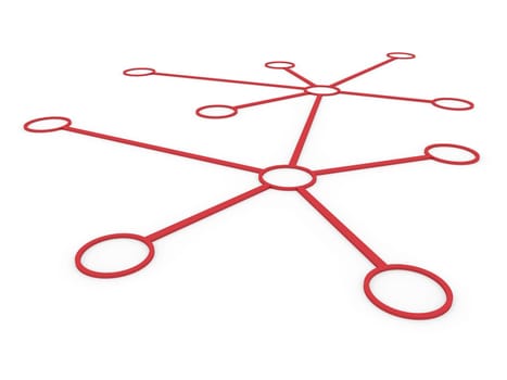 3d network connection circle red social global internet