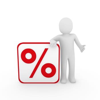 3d man human sale percentage red cube sell