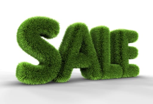 Grass sale word isolated on white background, 3D rendering