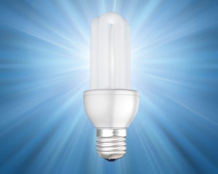 Illustration of an illuminated energy saving light bulb