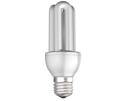 Isolated illustration of an energy saving light bulb