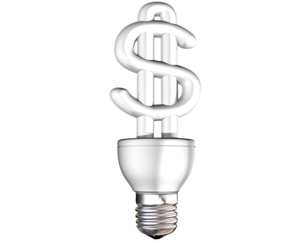 Isolated illustration of a money saving energy bulb